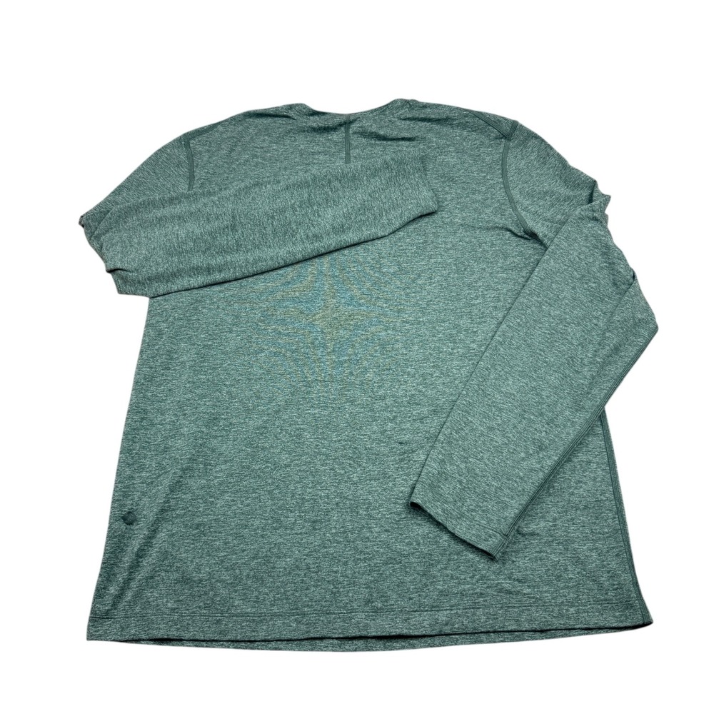 Lululemon Mens Long Sleeve Athletic Shirt Green Heather Size Medium - Picture 3 of 7